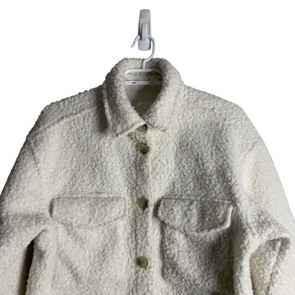 H&M Women's Casual Teddy Sherpa Shacket - Picture 2 of 8